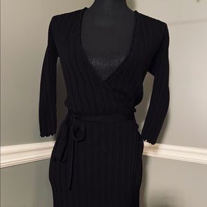 French Connection Black Mini Wrap Dress